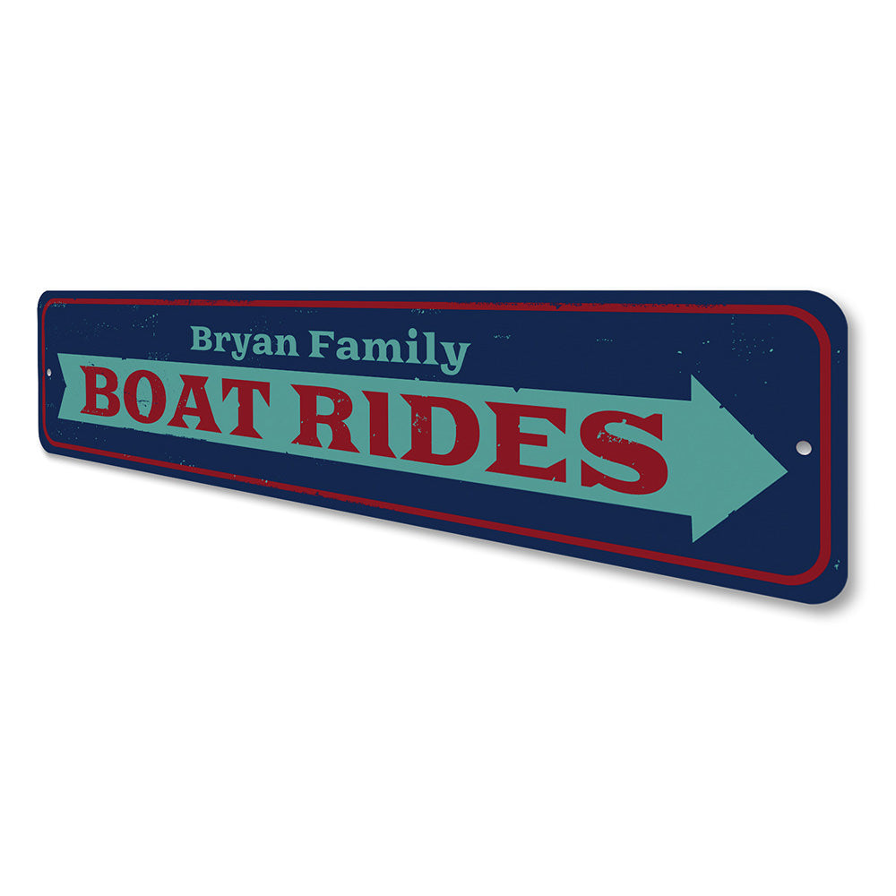 Boat Rides Arrow Sign Aluminum Sign