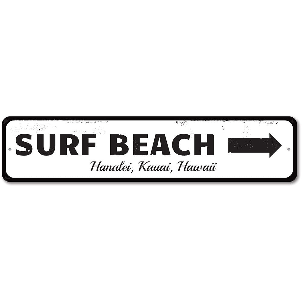 Surf Beach Sign Aluminum Sign