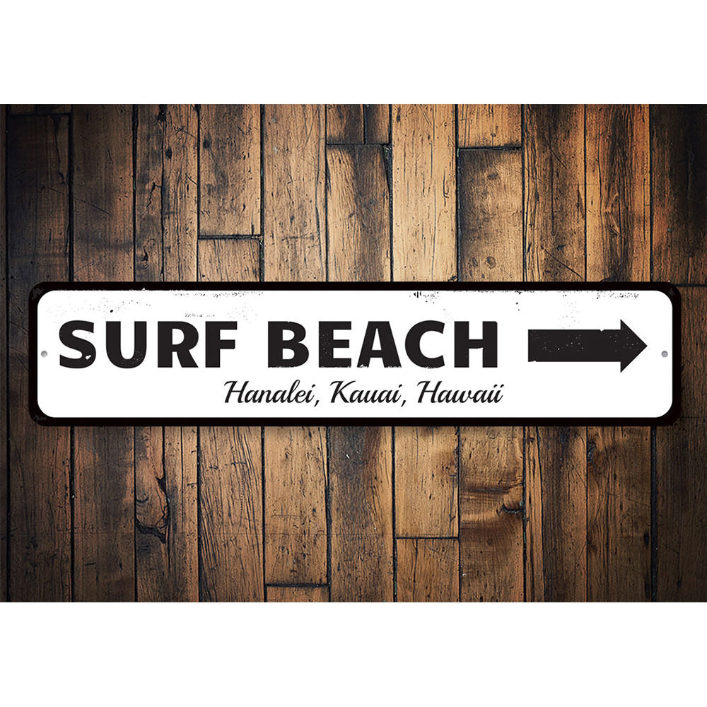 Surf Beach Sign Aluminum Sign