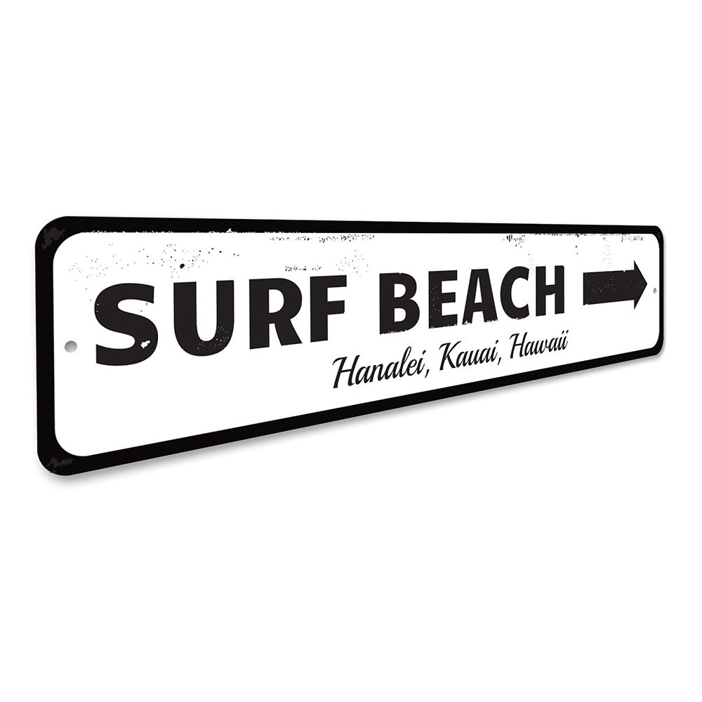 Surf Beach Sign Aluminum Sign