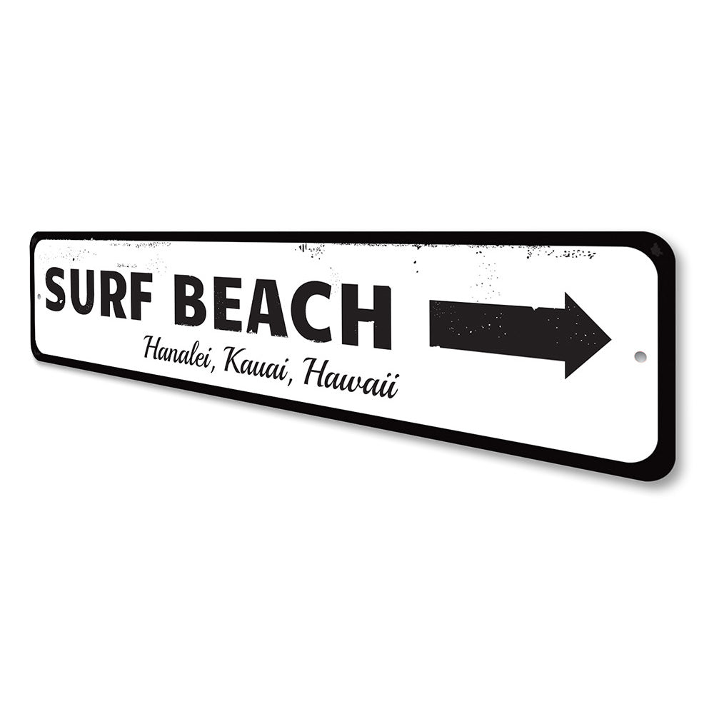 Surf Beach Sign Aluminum Sign