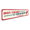 Hot Crabs & Cold Beer Sign Aluminum Sign