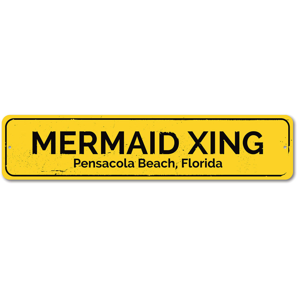 Mermaid Crossing Sign Aluminum Sign