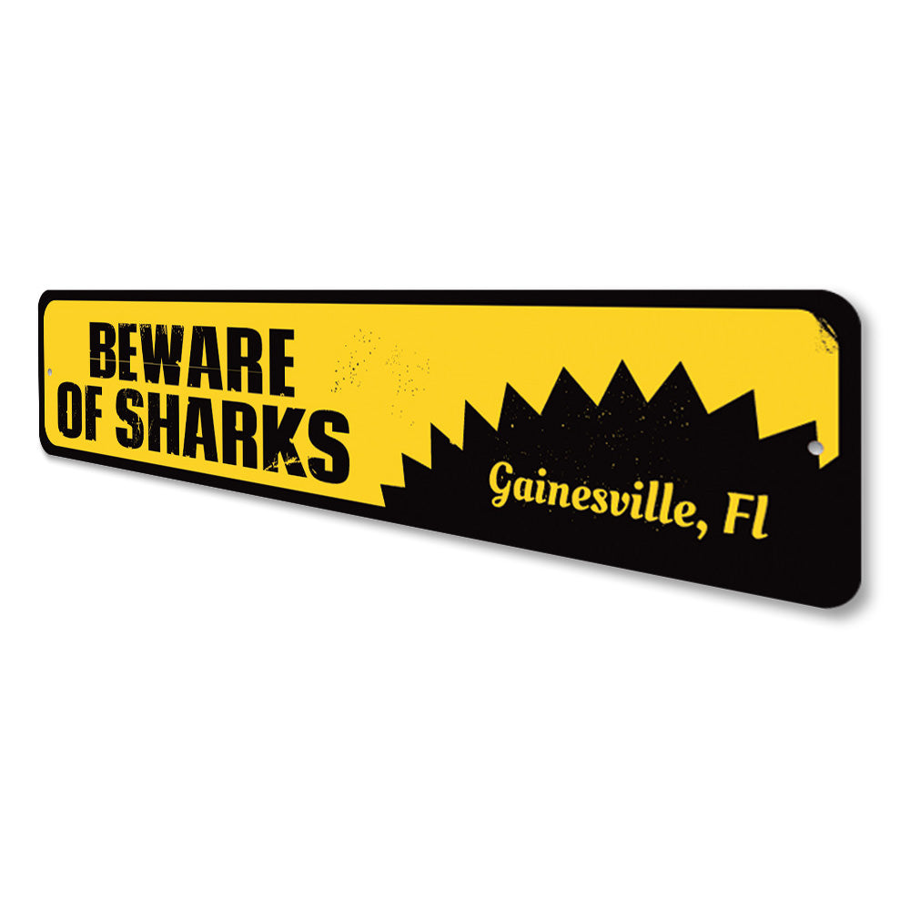 Beware of Sharks Sign Aluminum Sign