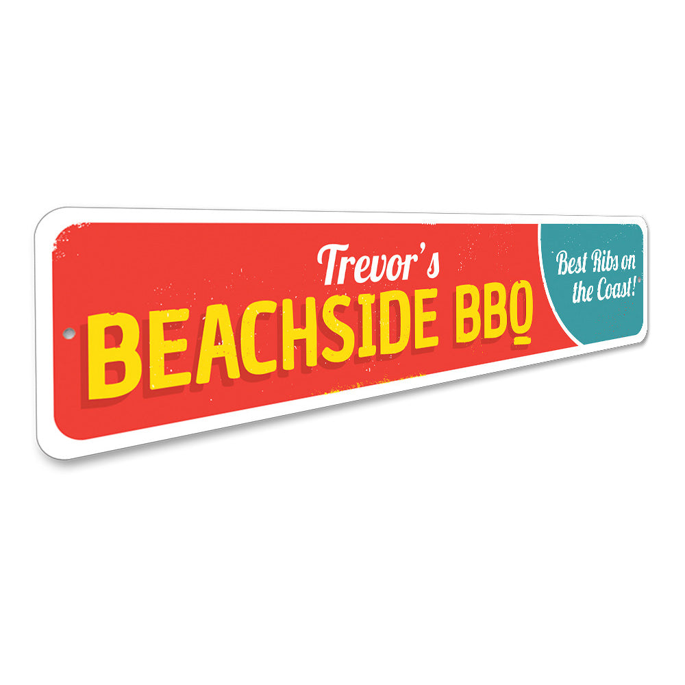 Beachside BBQ Sign Aluminum Sign