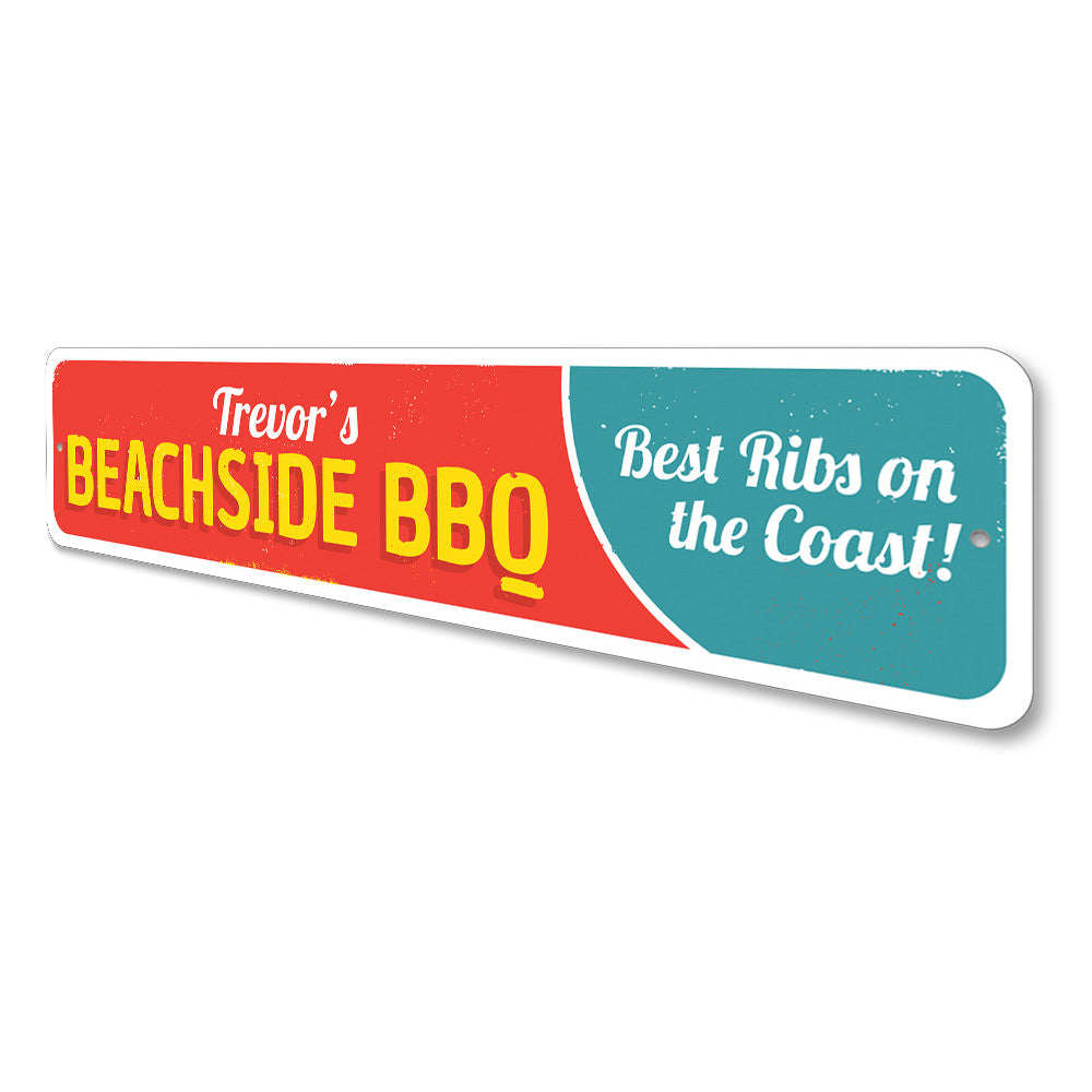 Beachside BBQ Sign Aluminum Sign