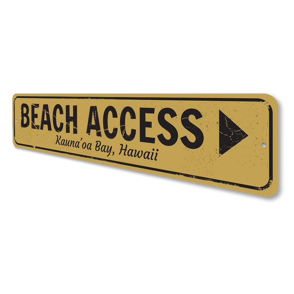 Beach Access Arrow Sign Aluminum Sign