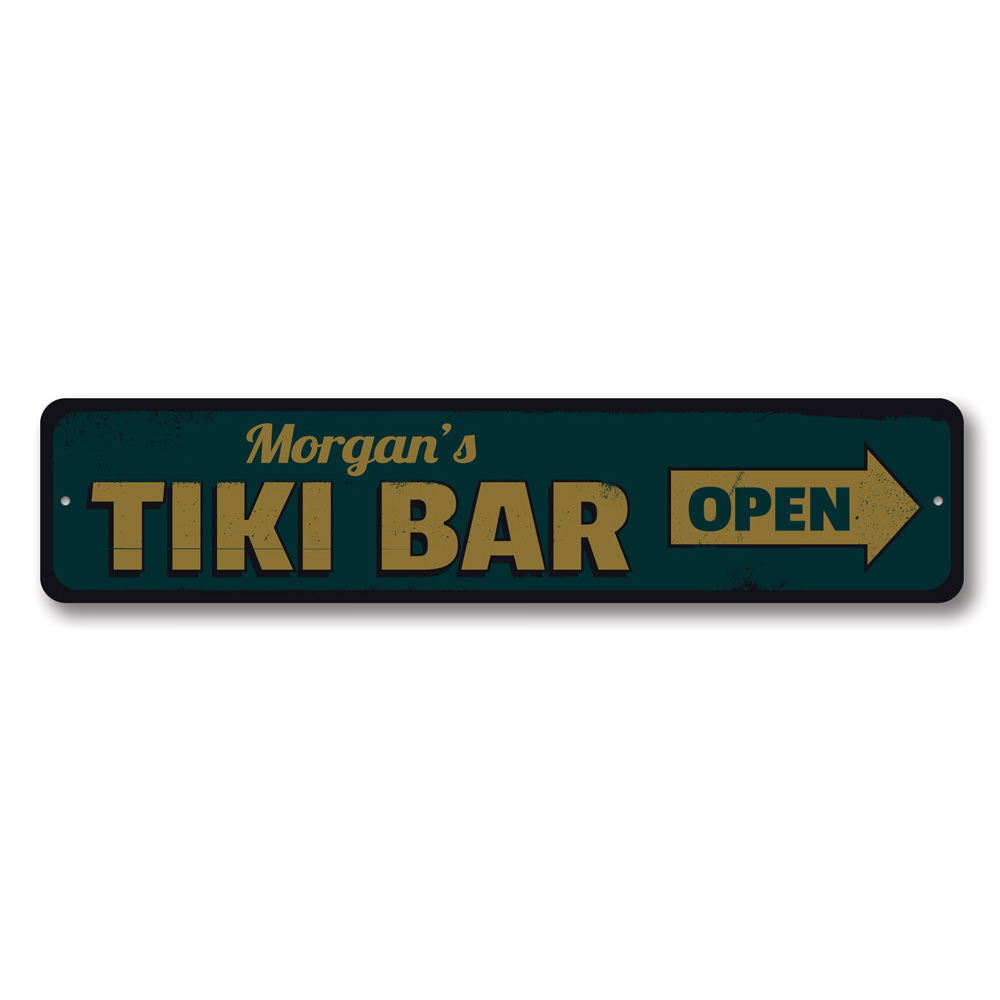 Tiki Bar Open Sign Aluminum Sign