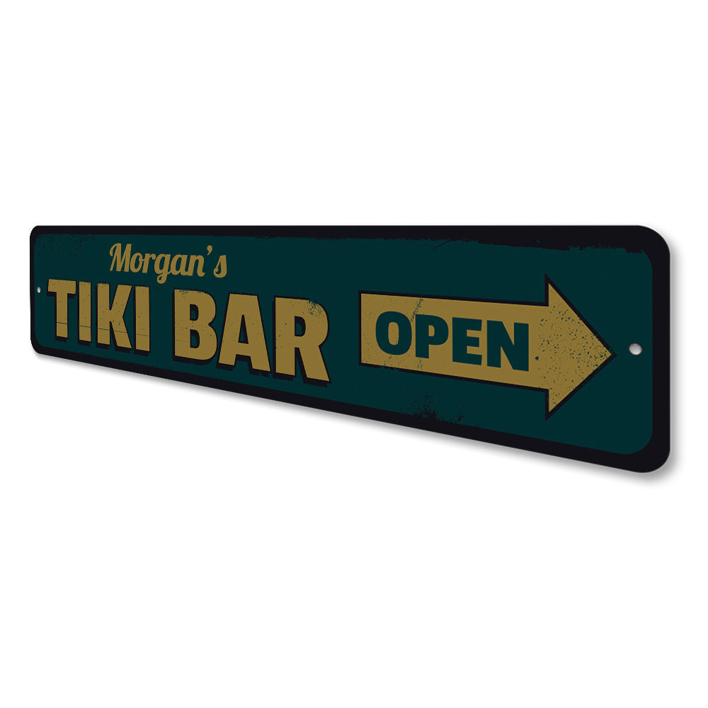 Tiki Bar Open Sign Aluminum Sign