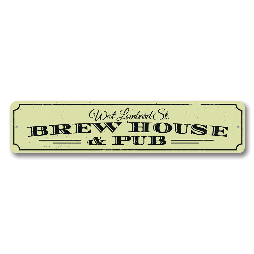 Pub & Brewhouse Address Sign Aluminum Sign