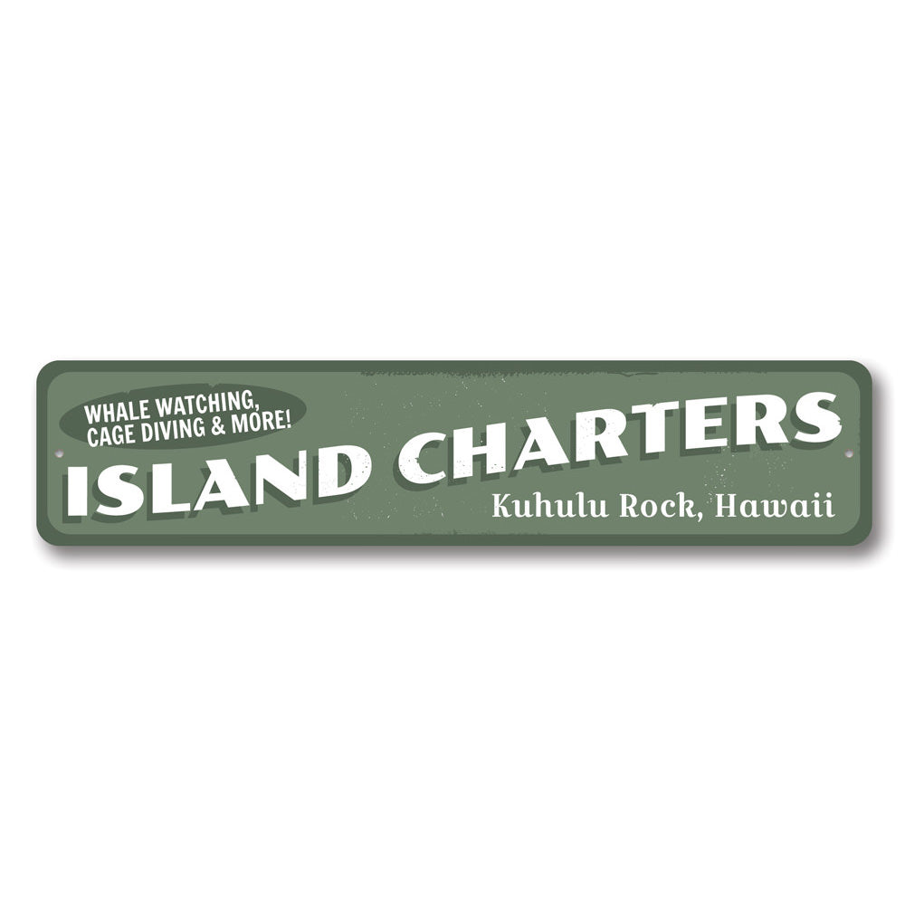 Island Charters Sign Aluminum Sign