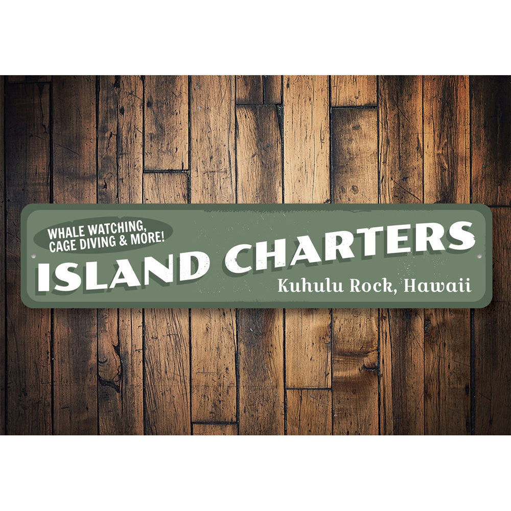 Island Charters Sign Aluminum Sign