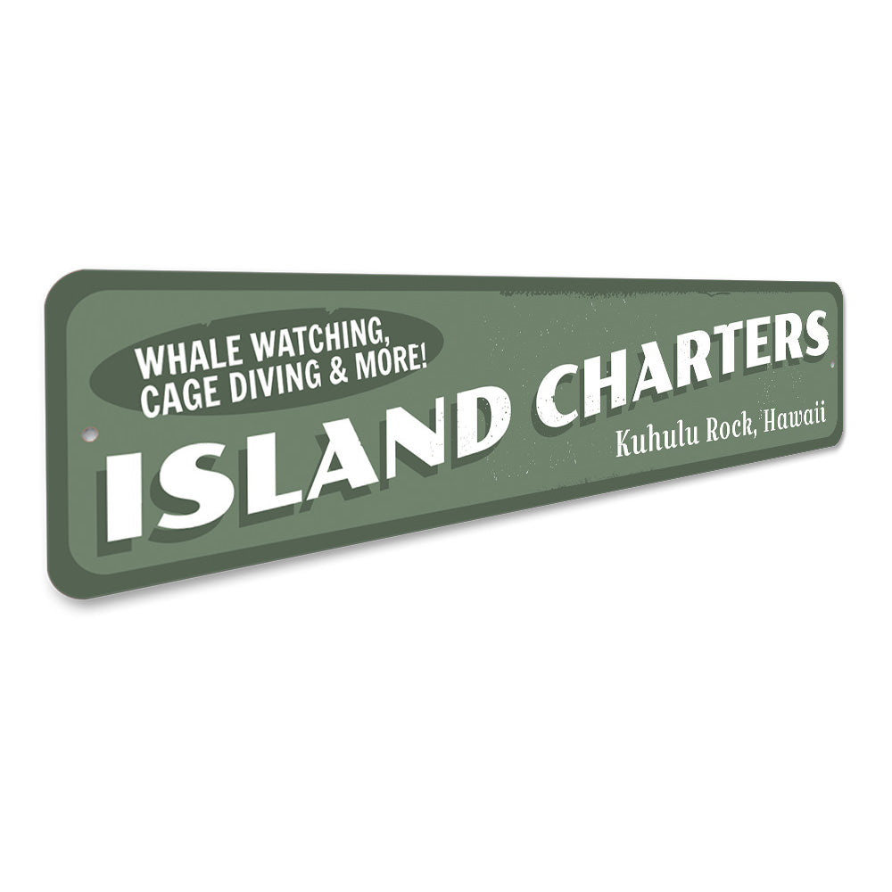 Island Charters Sign Aluminum Sign