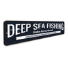 Deep Sea Fishing Arrow Sign Aluminum Sign