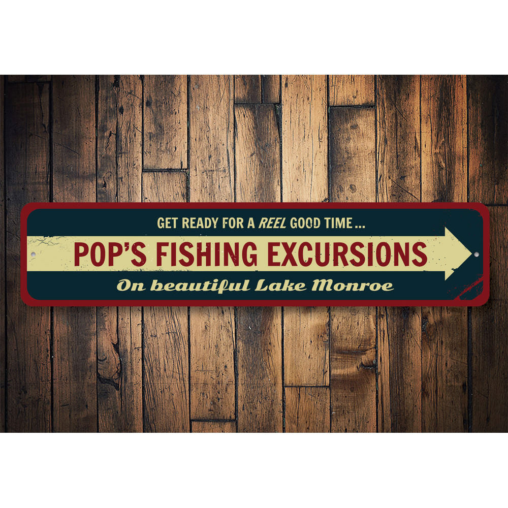 Fishing Excursions Sign Aluminum Sign