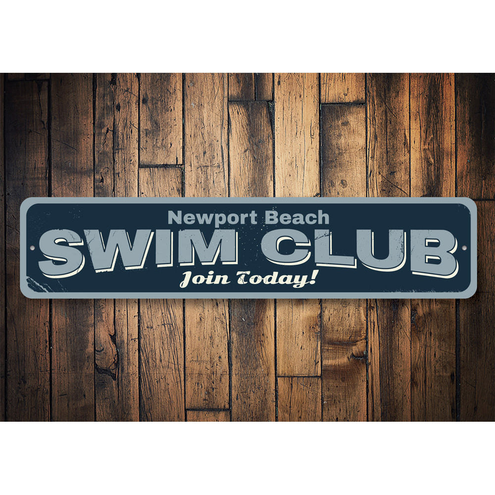 Swim Club Sign Aluminum Sign