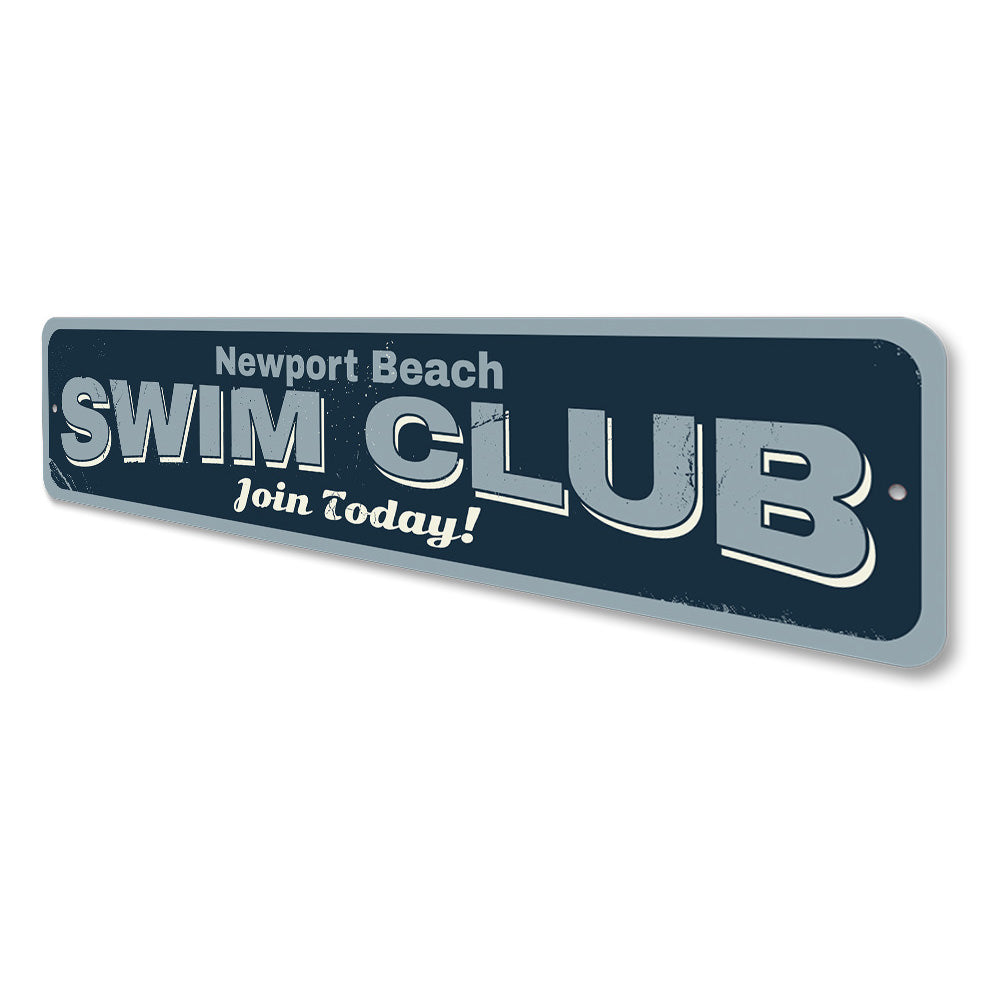 Swim Club Sign Aluminum Sign