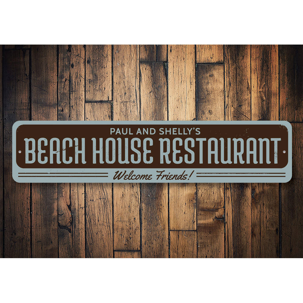Beach House Restaurant Sign Aluminum Sign
