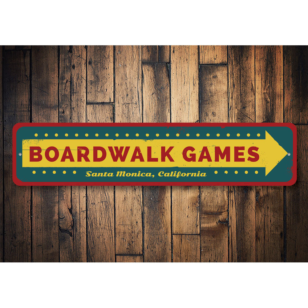Boardwalk Games Sign Aluminum Sign