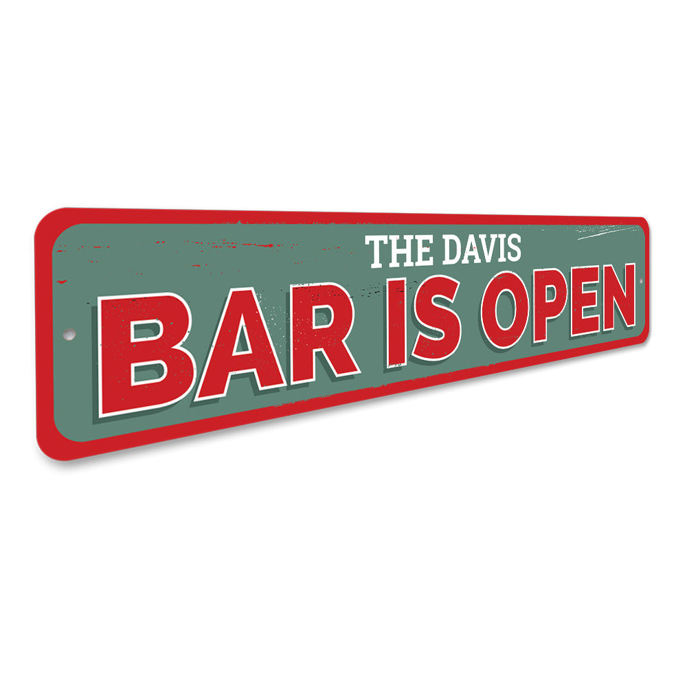 Bar Is Open Sign Aluminum Sign