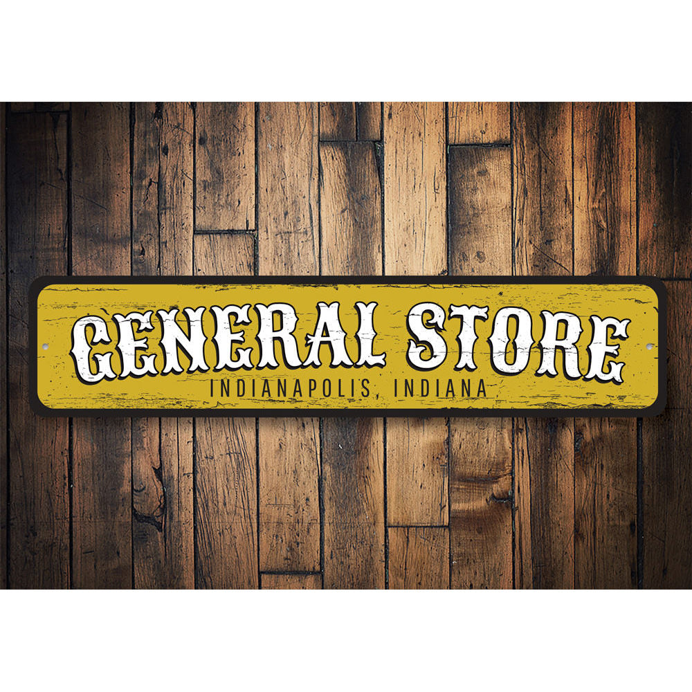General Store Location Sign Aluminum Sign