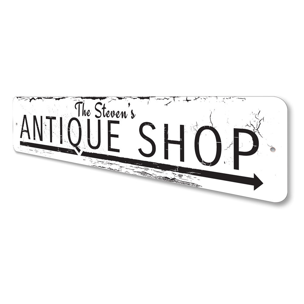 Antique Shop Arrow Sign Aluminum Sign