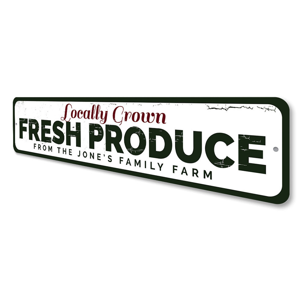 Locally Grown Fresh Produce Sign Aluminum Sign