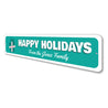 Happy Holidays Present Sign Aluminum Sign