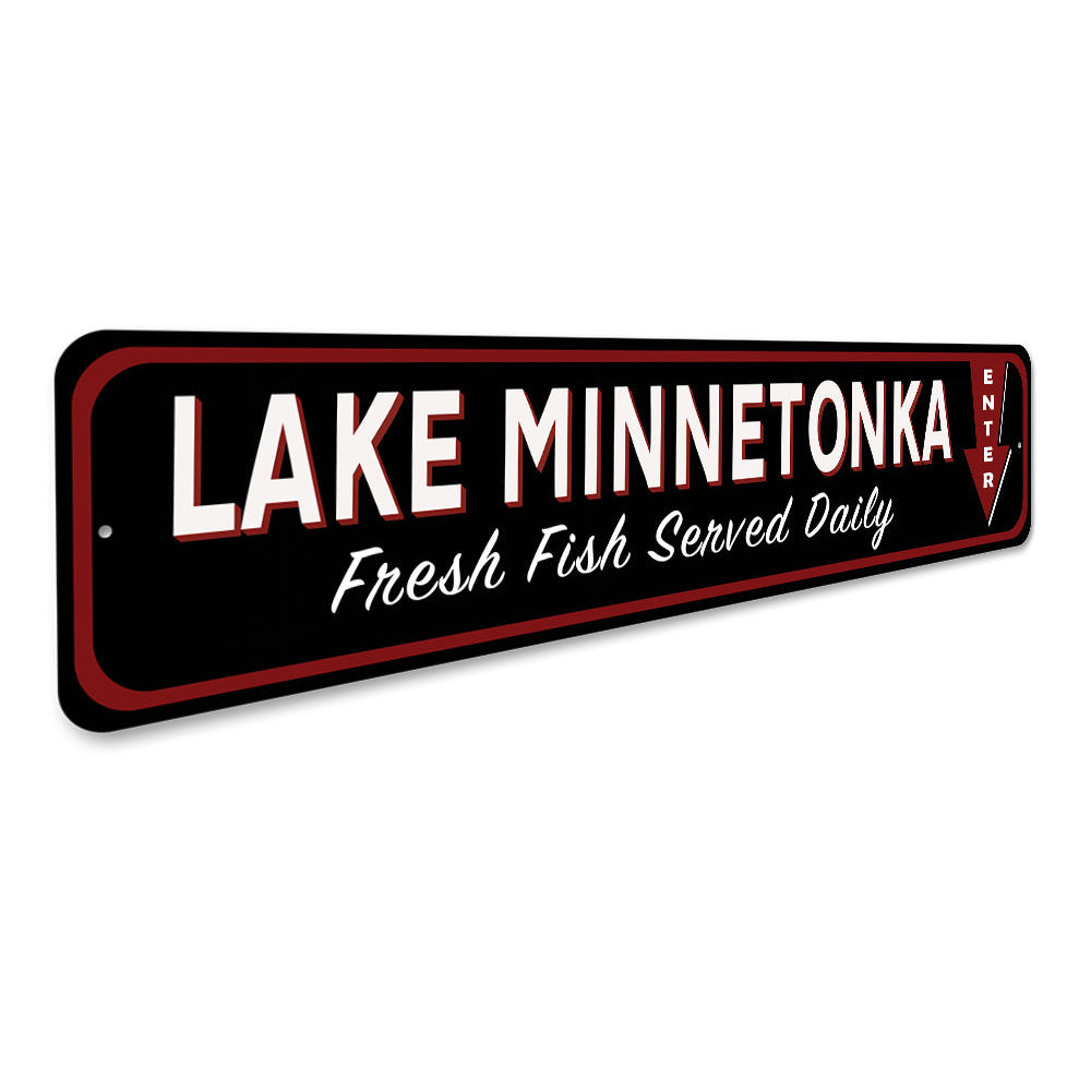 Fresh Fish Lake Sign Aluminum Sign