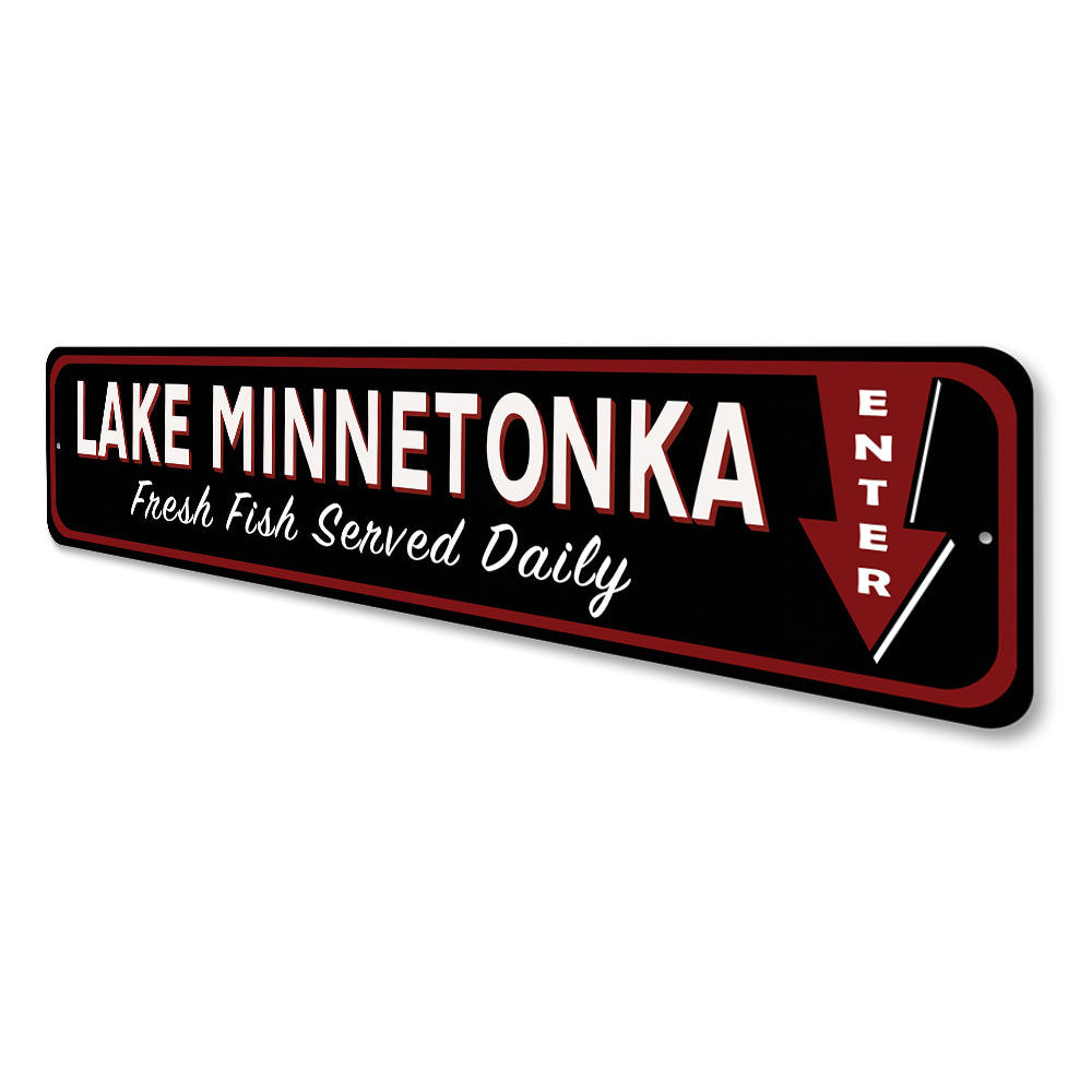 Fresh Fish Lake Sign Aluminum Sign