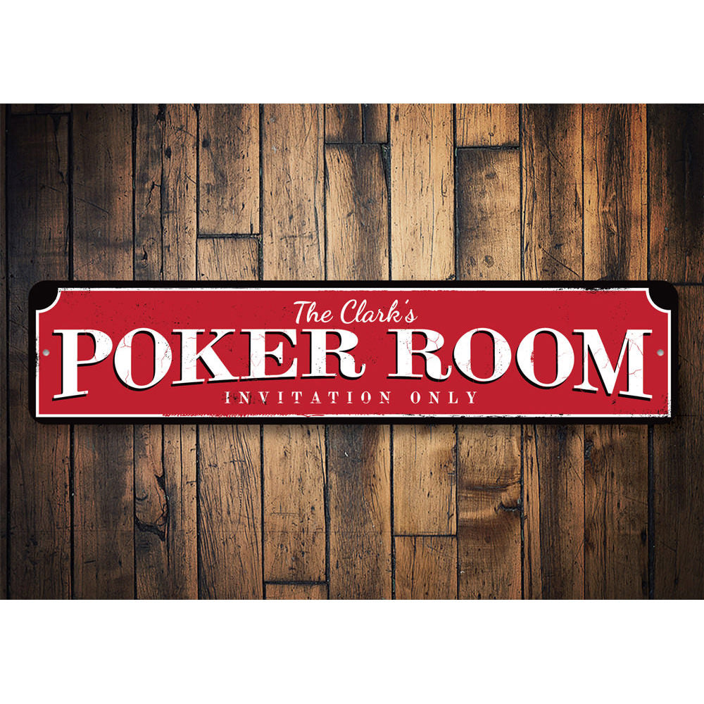 Poker Room Sign Aluminum Sign