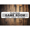 Game Room Sign Aluminum Sign