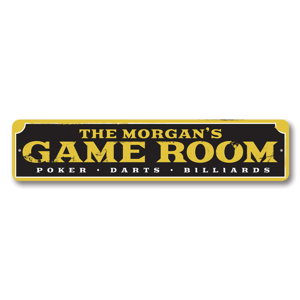 Family Game Room Sign Aluminum Sign