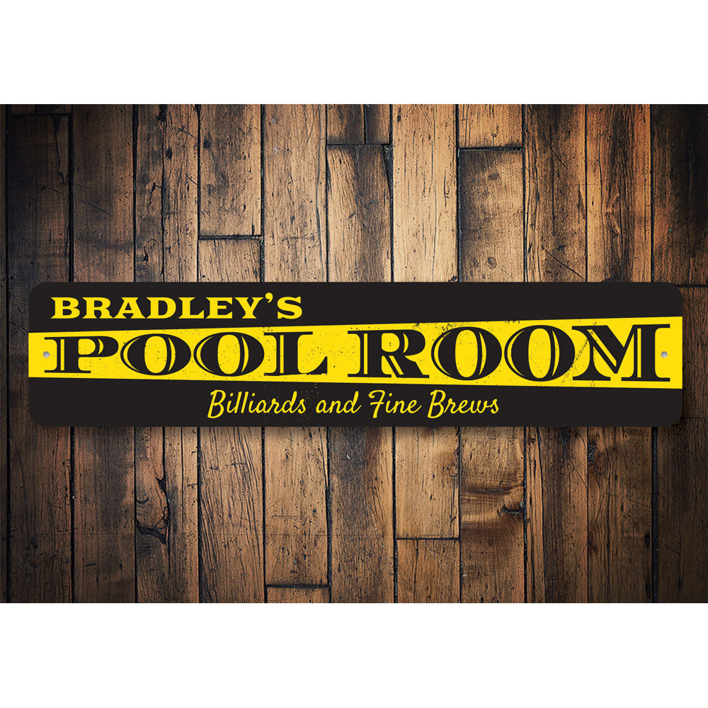 Pool Room Sign Aluminum Sign
