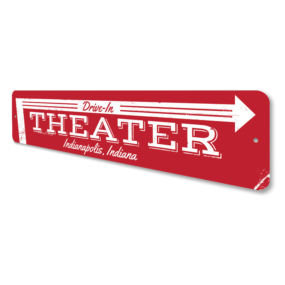 Drive-In Theater Arrow Sign Aluminum Sign