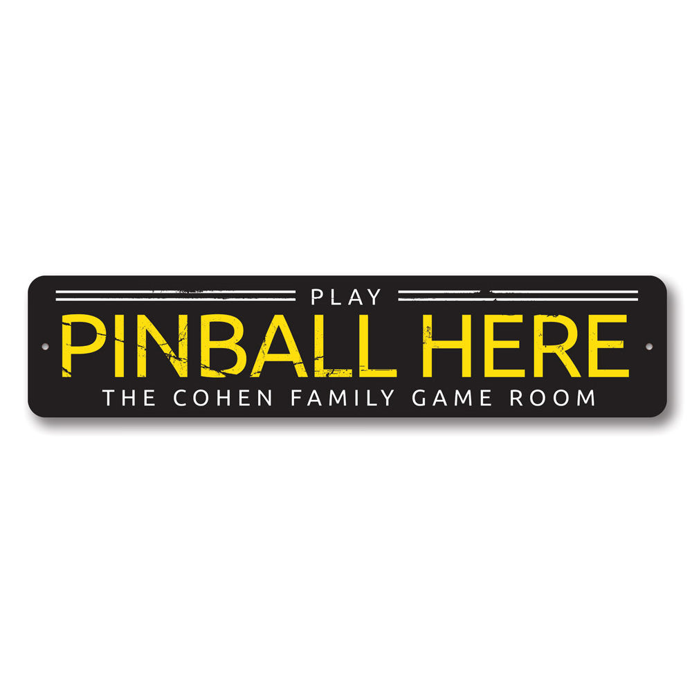Pinball Sign Aluminum Sign