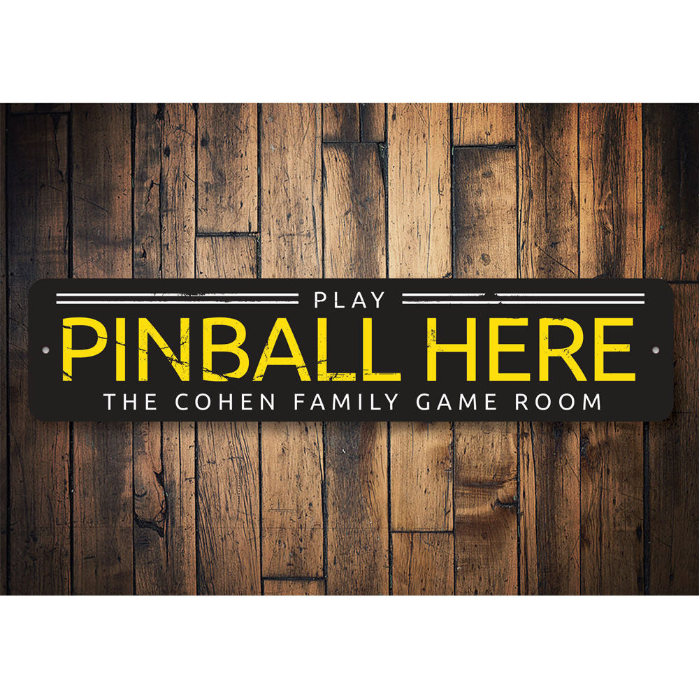 Pinball Sign Aluminum Sign