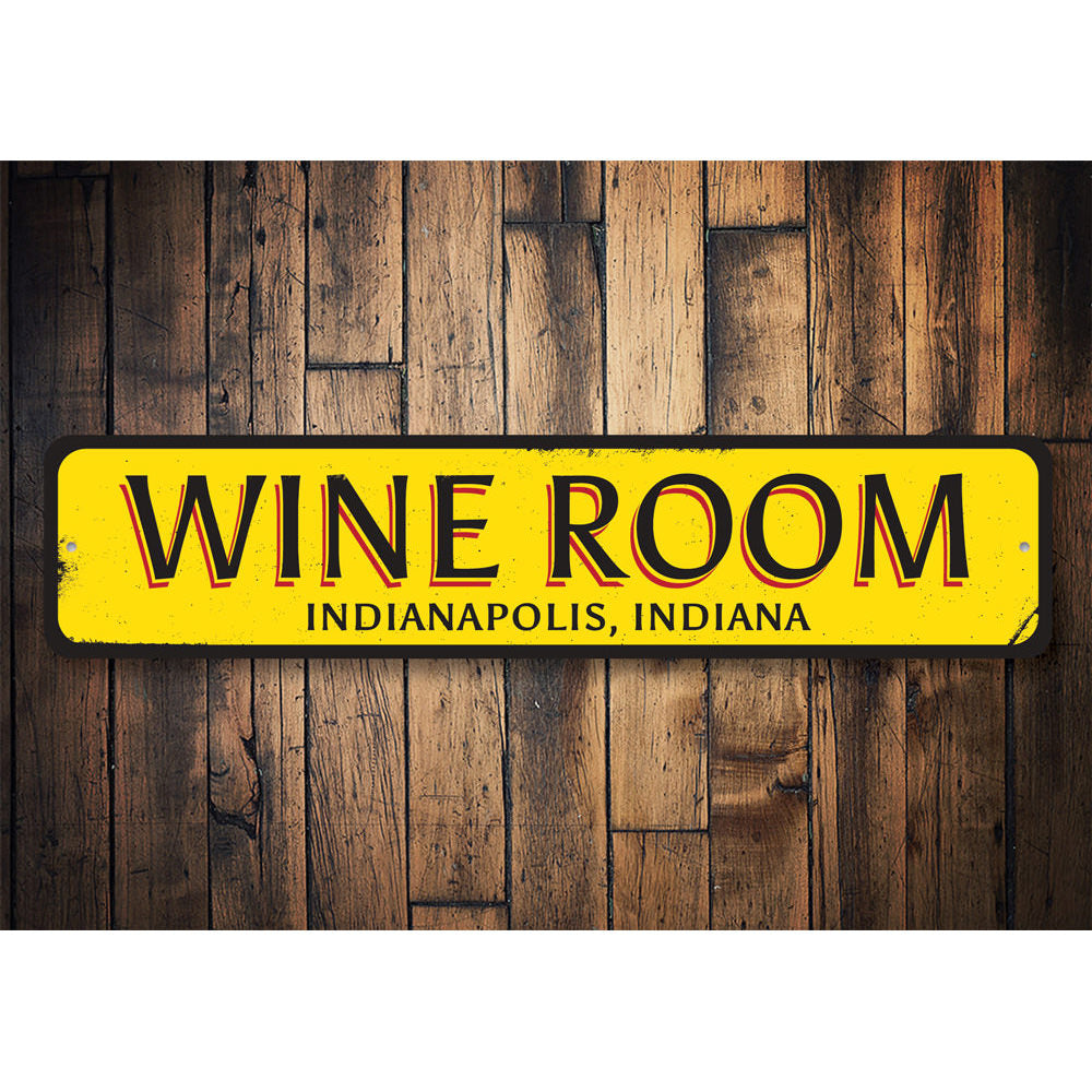 Wine Room Location Sign Aluminum Sign