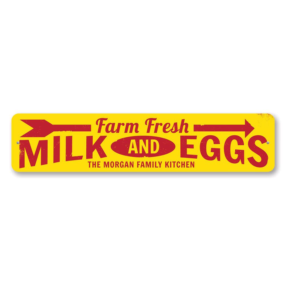Farm Fresh Milk & Eggs Sign Aluminum Sign