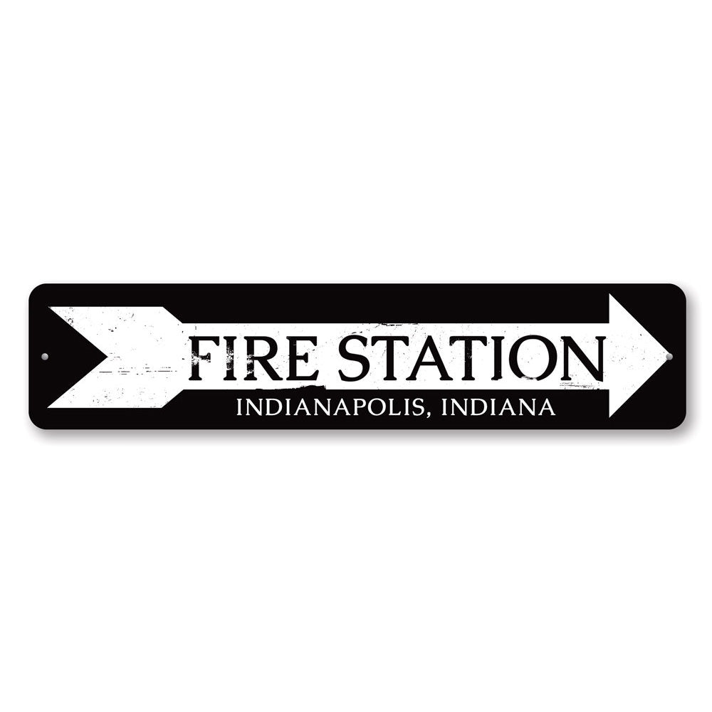 Fire Station Arrow Sign Aluminum Sign