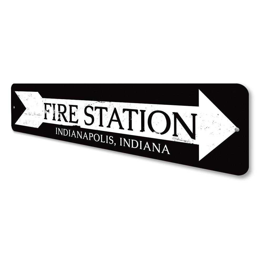 Fire Station Arrow Sign Aluminum Sign