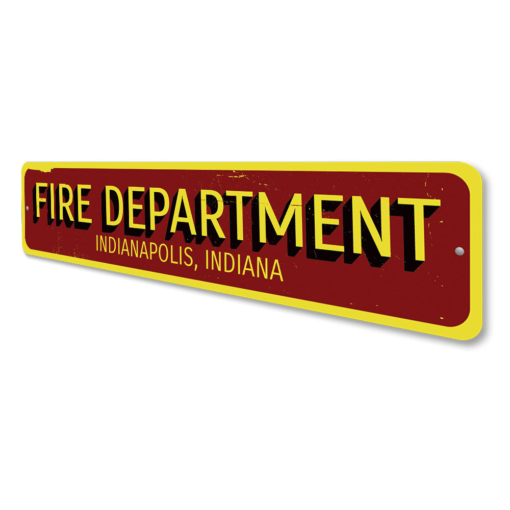 Fire Department City State Sign Aluminum Sign