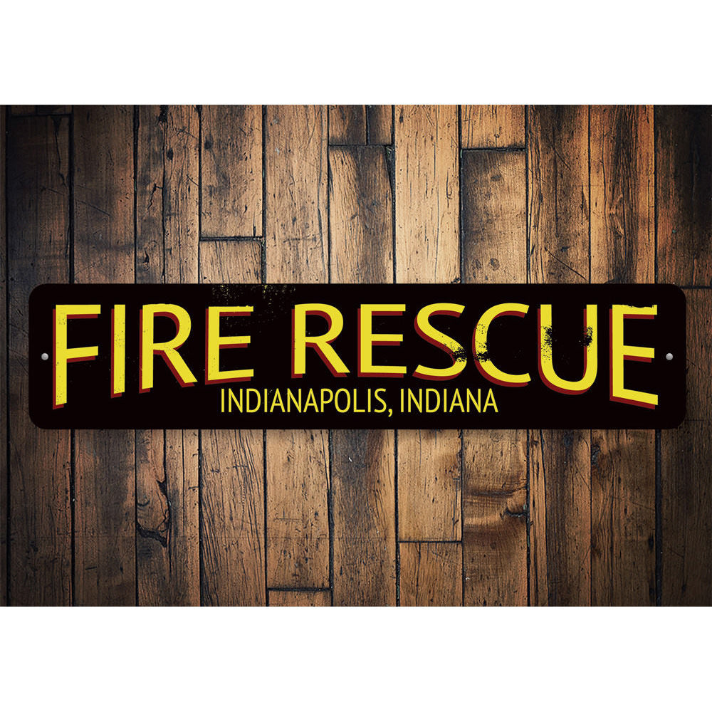 Fire Rescue City State Sign Aluminum Sign