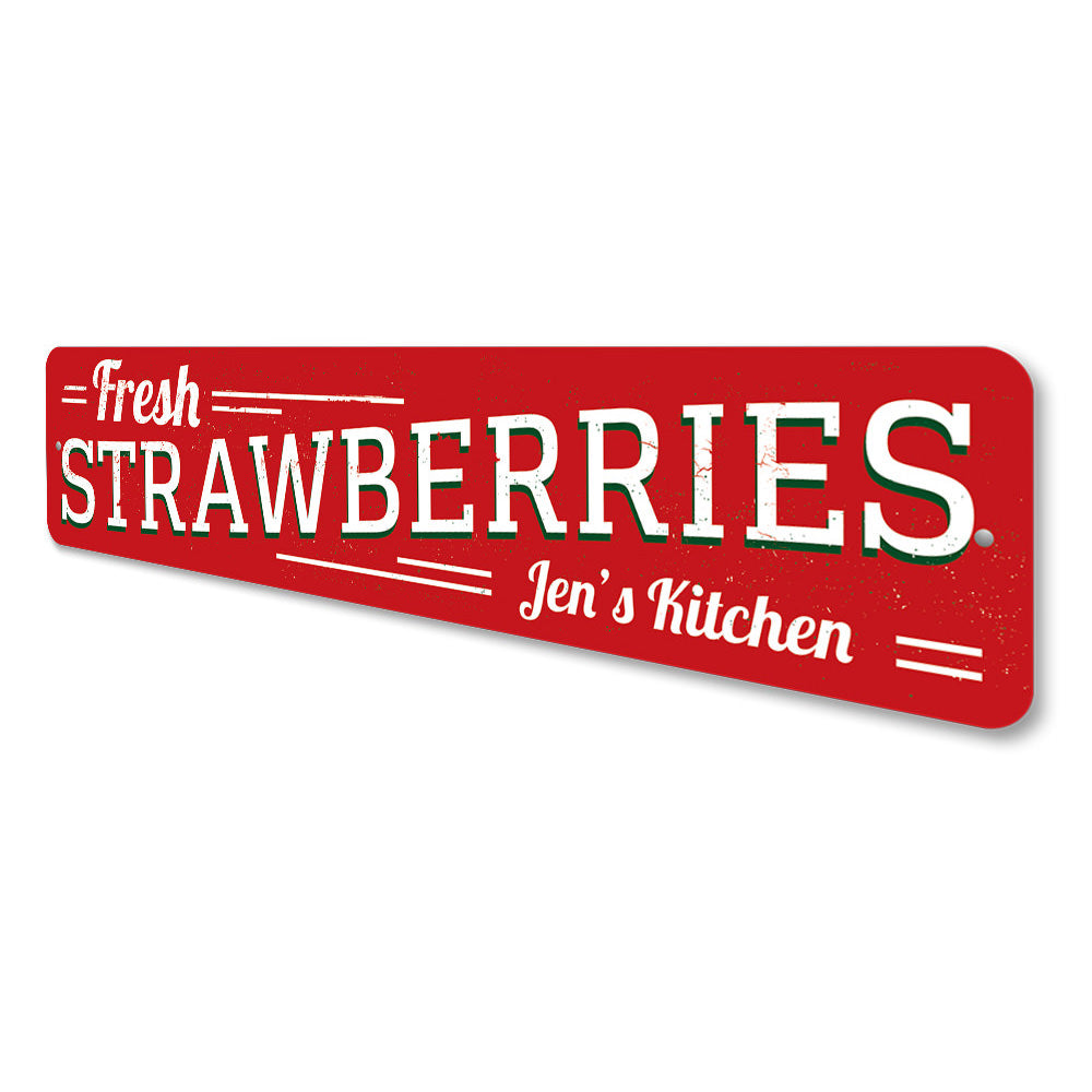 Fresh Strawberries Sign Aluminum Sign