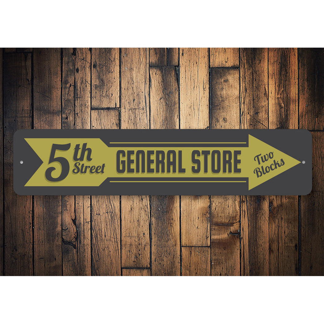 General Store Pointing Arrow Sign