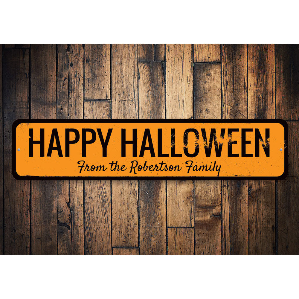 Happy Halloween Family Name Sign Aluminum Sign