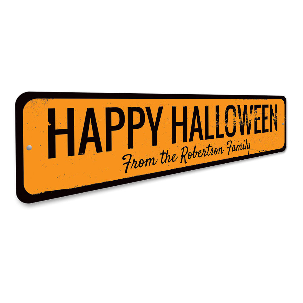 Happy Halloween Family Name Sign Aluminum Sign