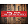 Merry Christmas & Happy New Year Family Sign Aluminum Sign