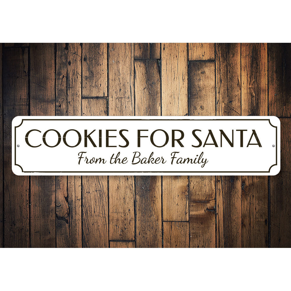 Santa's Cookies Sign Aluminum Sign