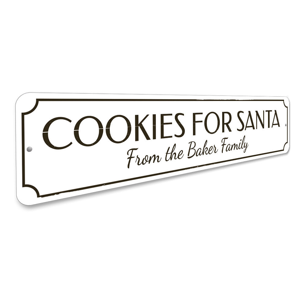 Santa's Cookies Sign Aluminum Sign